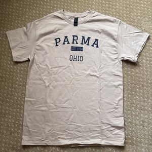 Parma Ohio OH Natural Beige Ghoulardi Cleveland Hometown T-Shirt Size Medium M